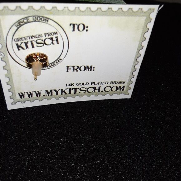 Gold Plated 14K "Letter K" Initial Earring NEW by Kitsch Jewelry - Picture 3 of 4